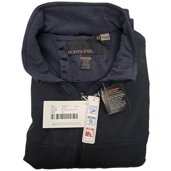 North End Other - Men’s 4XL - North End Navy 3-Layer Fleece Bonded Performance Soft Shell Jacket